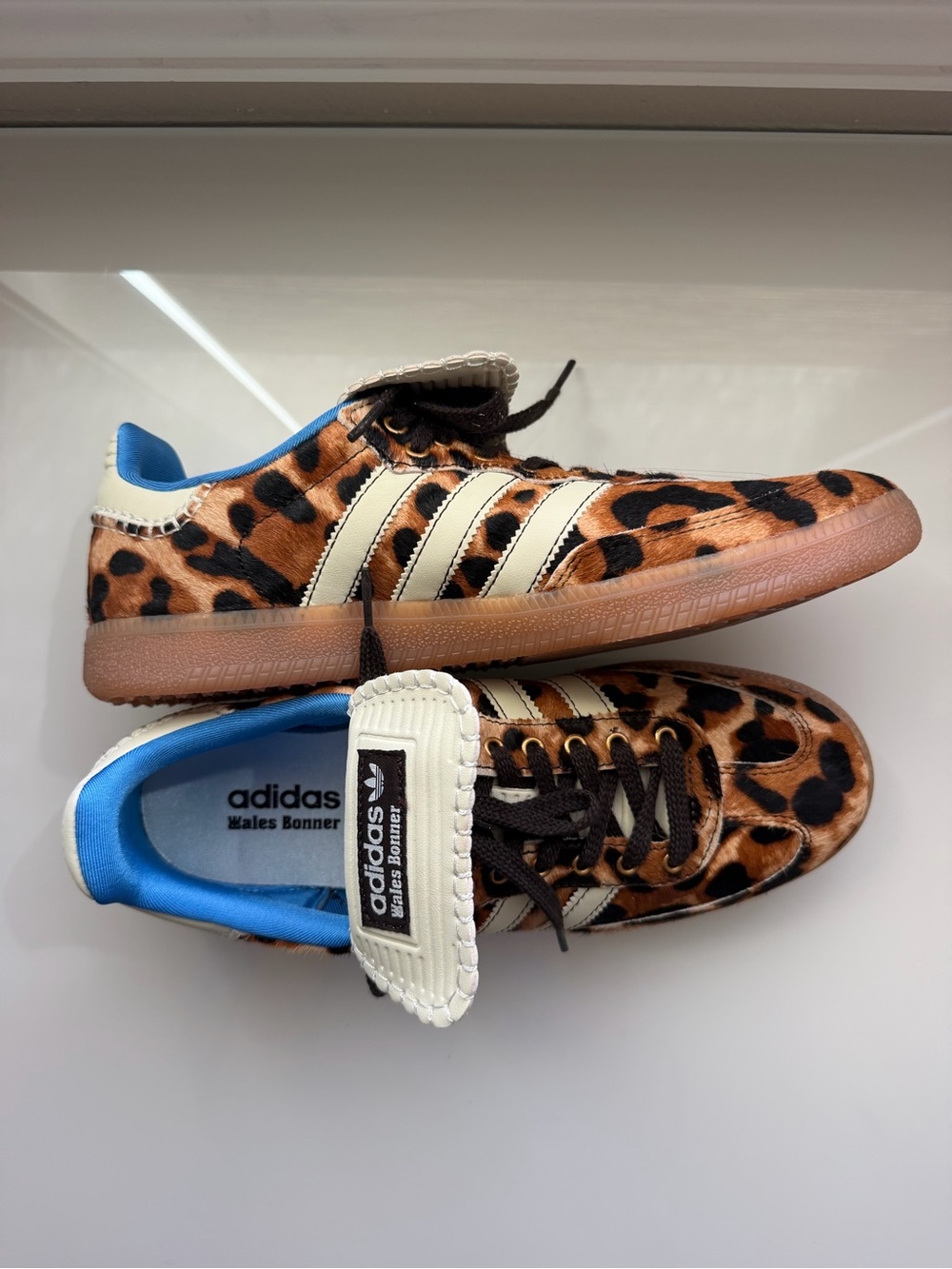 adidas women’s Leopard Print Samba Sneakers in Brown and Cream - Picture 2 of 4